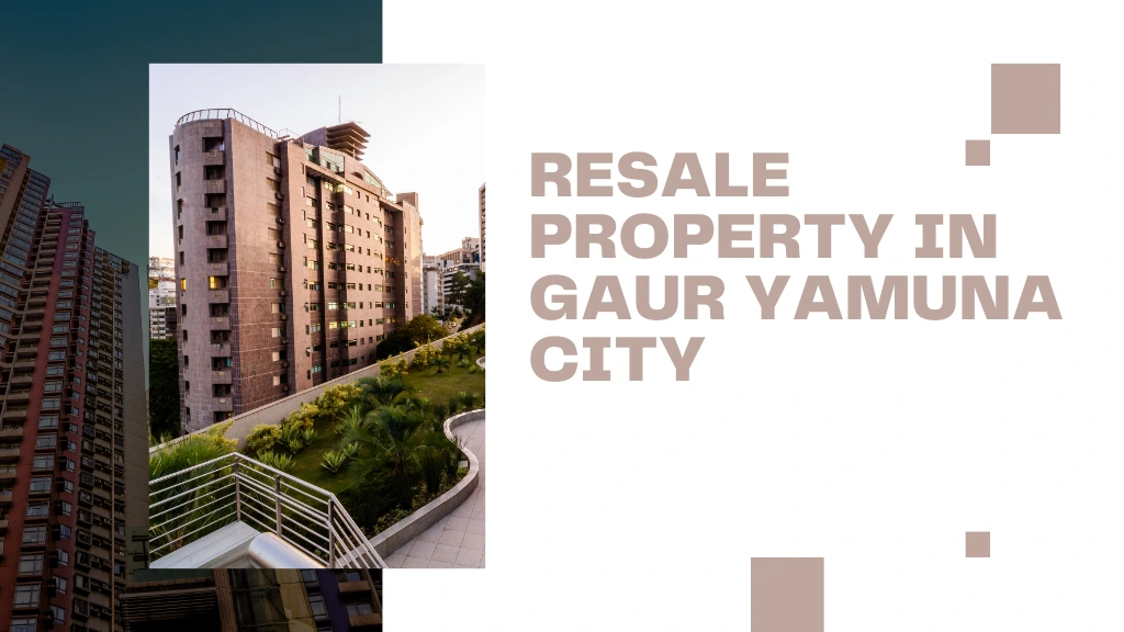 Aerial view of Gaur Yamuna City, showcasing residential buildings and green spaces.