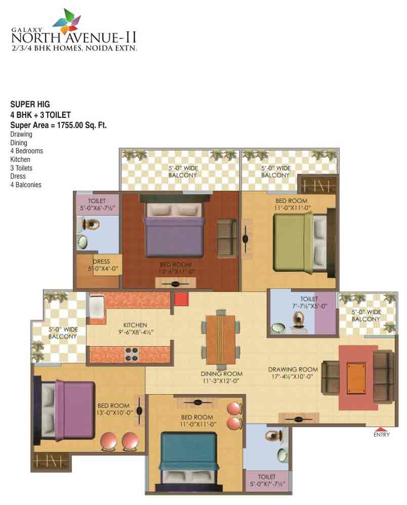 4Bhk +3T